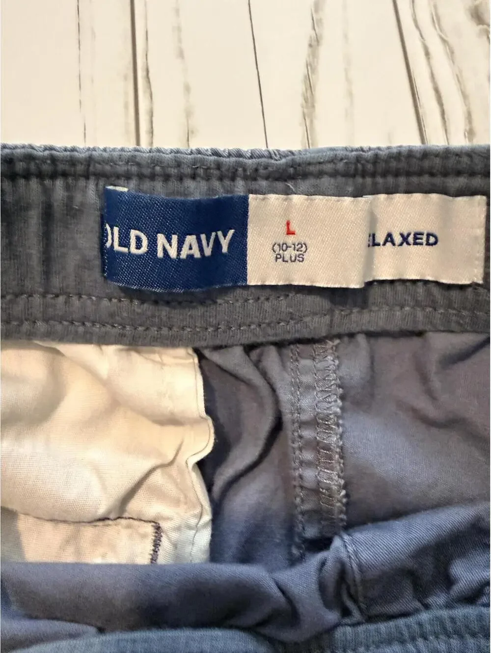 Old Navy Boys Large 10-12 Plus Relaxed Fit Shorts Blue Cotton